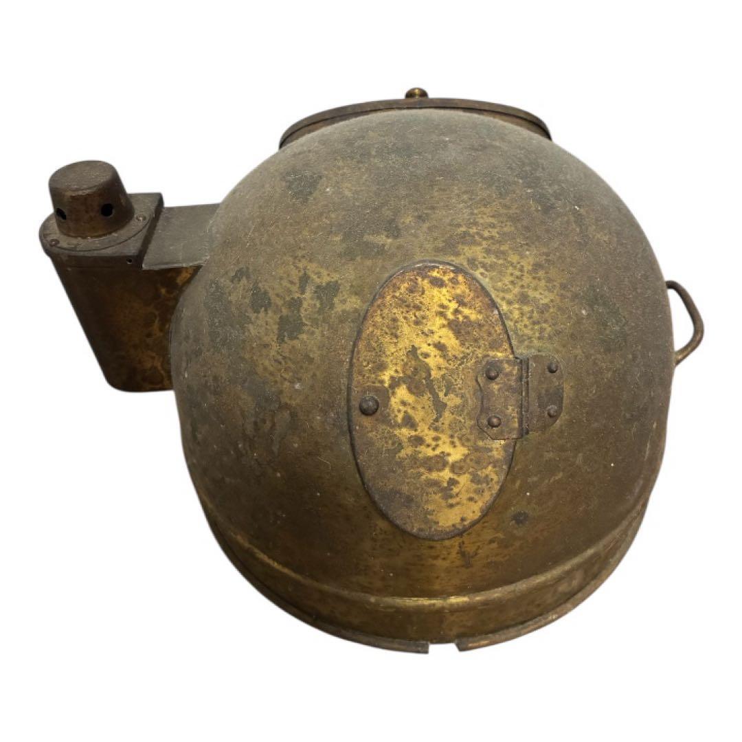 船舶用 羅針盤 本体 真鍮系金属製｜大型 航海計器 古道具 オブジェ