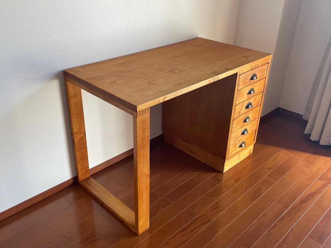 木製机　学習机　片袖机　アンティーク