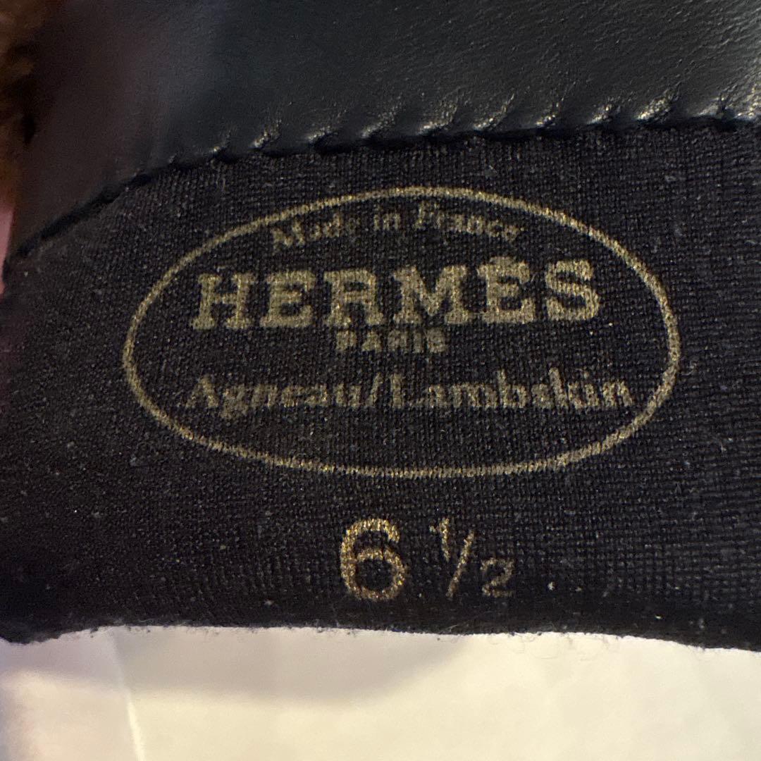 エルメス☆ケリーファーレザー手袋BLACK