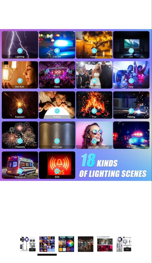 GVM RGB LEDビデオライト アプリコントロール付き撮影用照明 800D