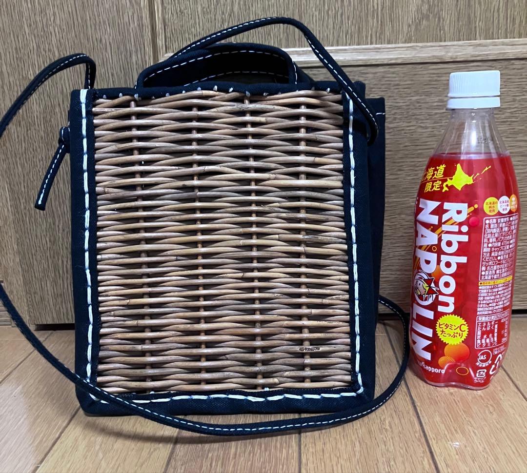 ももぴよページ ebagos かご袋ショルダー防水キャンバス×紅籐