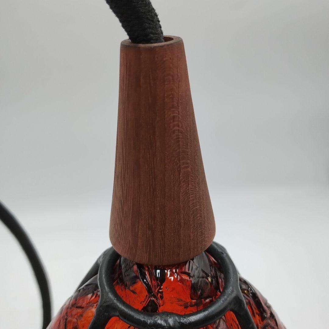 f アンバーガラス 吊り下げライト アンティークヴィンテージ ペンダントライト