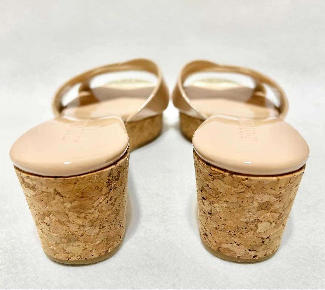 【美品】ジミーチュウ　ミュール　ベージュ　サンダル　コルク　パテント