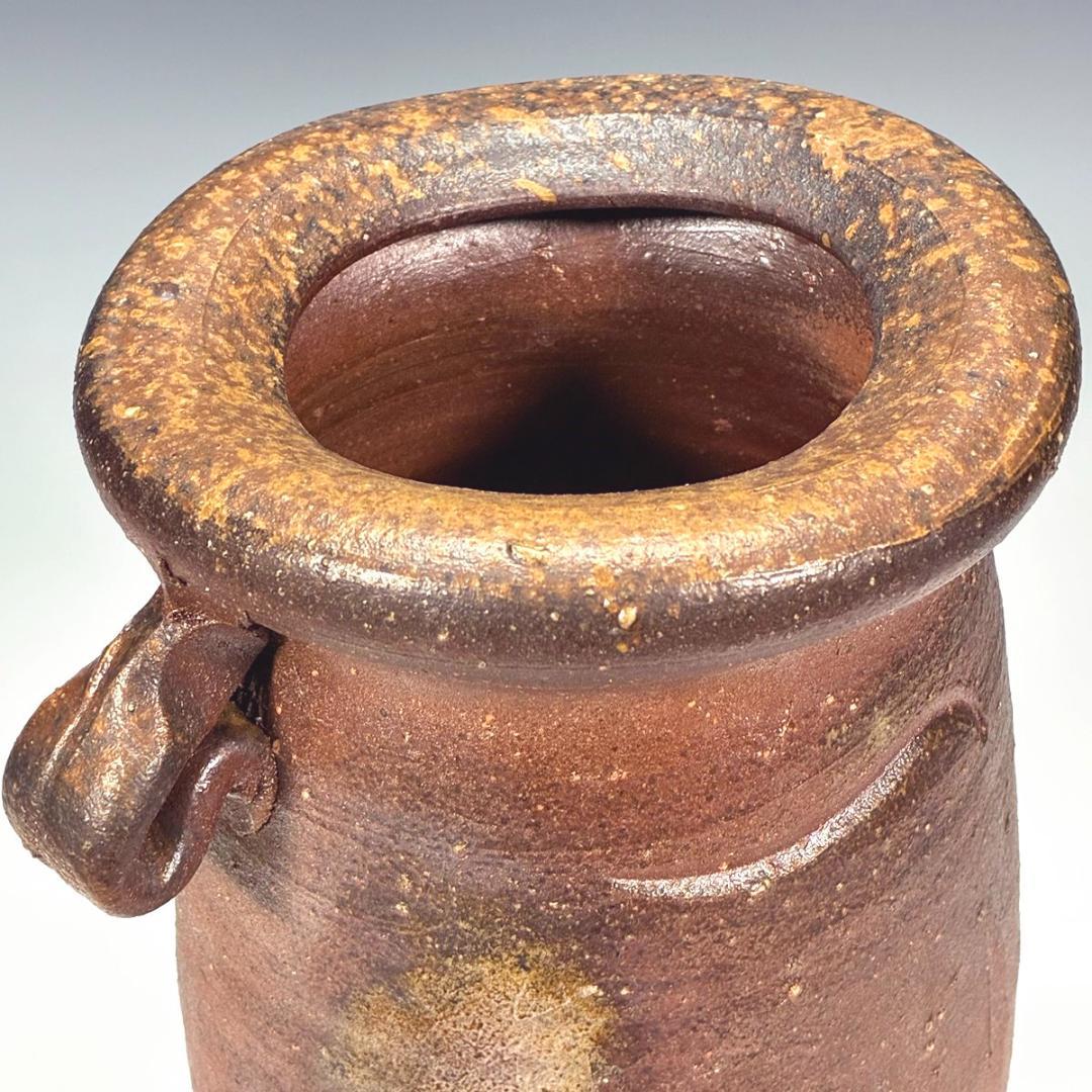 ■備前焼 斉藤隆 作 花入 共箱あり 師：伊勢崎淳