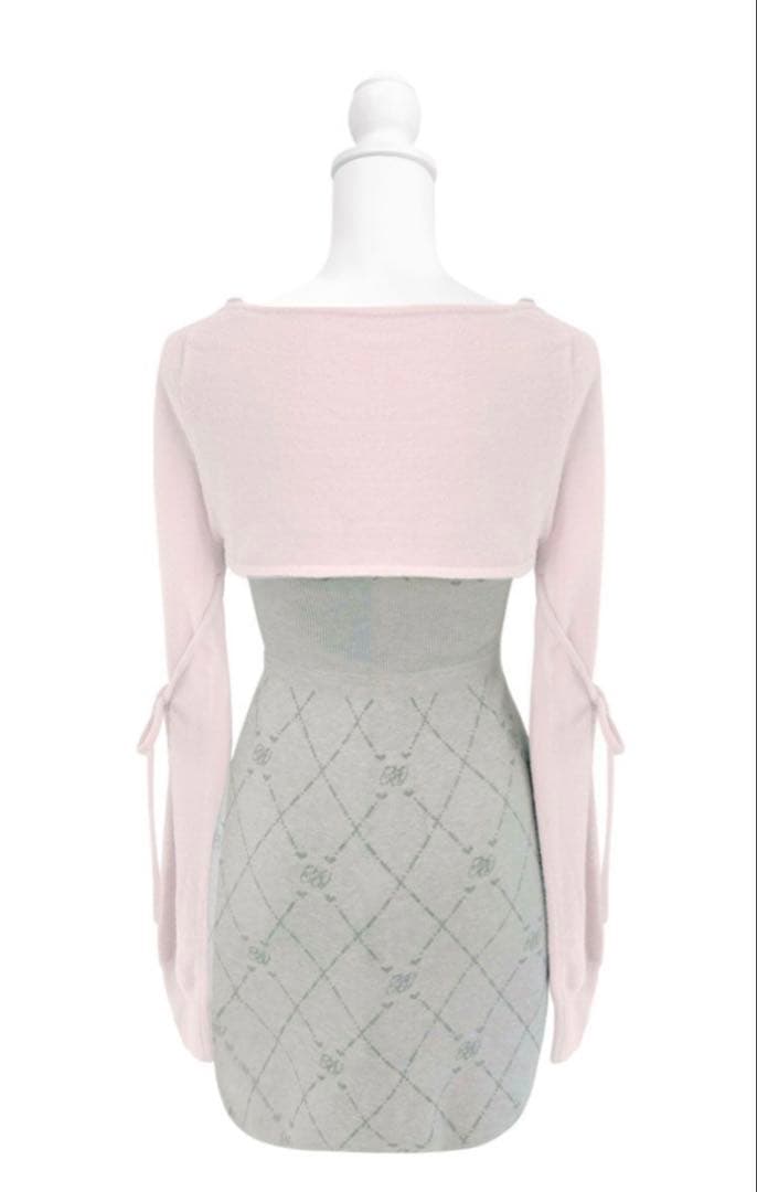 Honey Mewモノグラムシャギーアンサンブルニットワンピ ミシェルマカロン