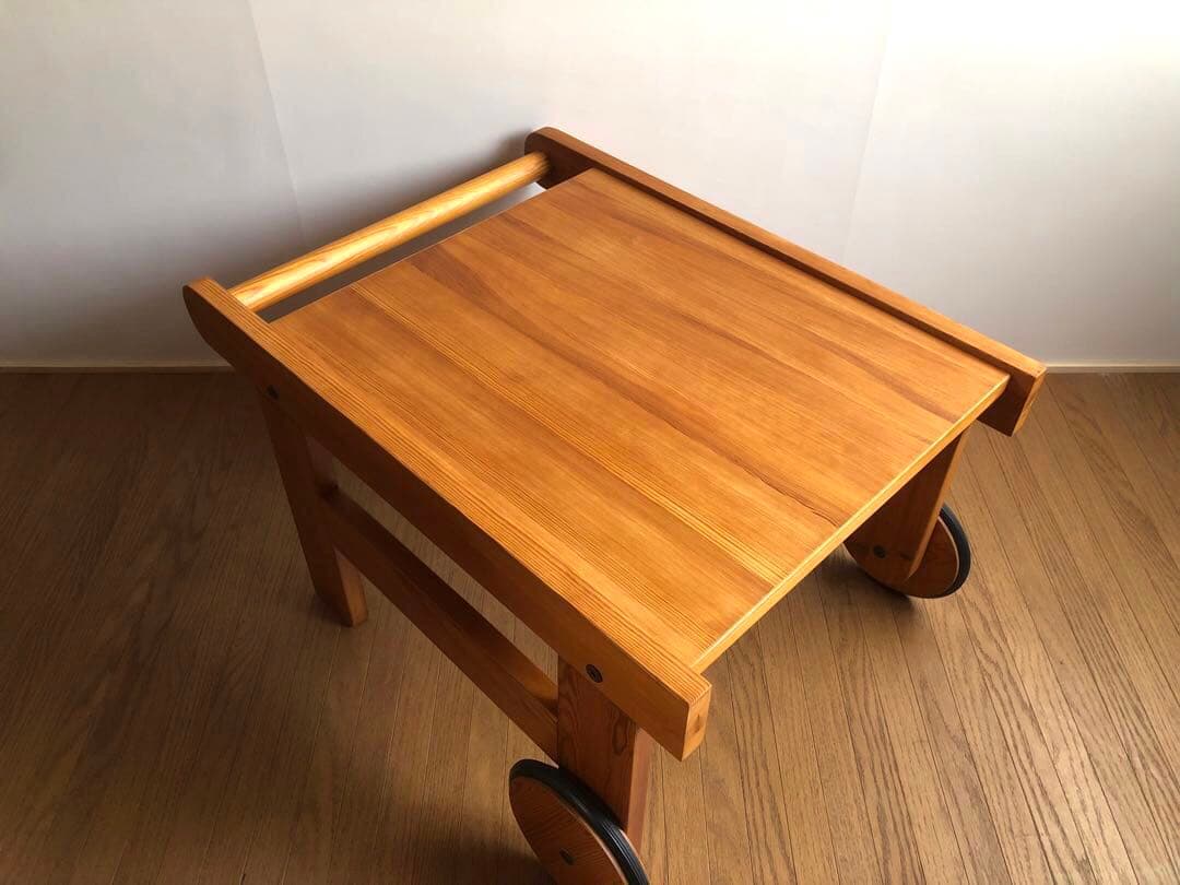 北欧ヴィンテージ スウェーデン製 パイン材 ワゴン トローリー サイドテーブル