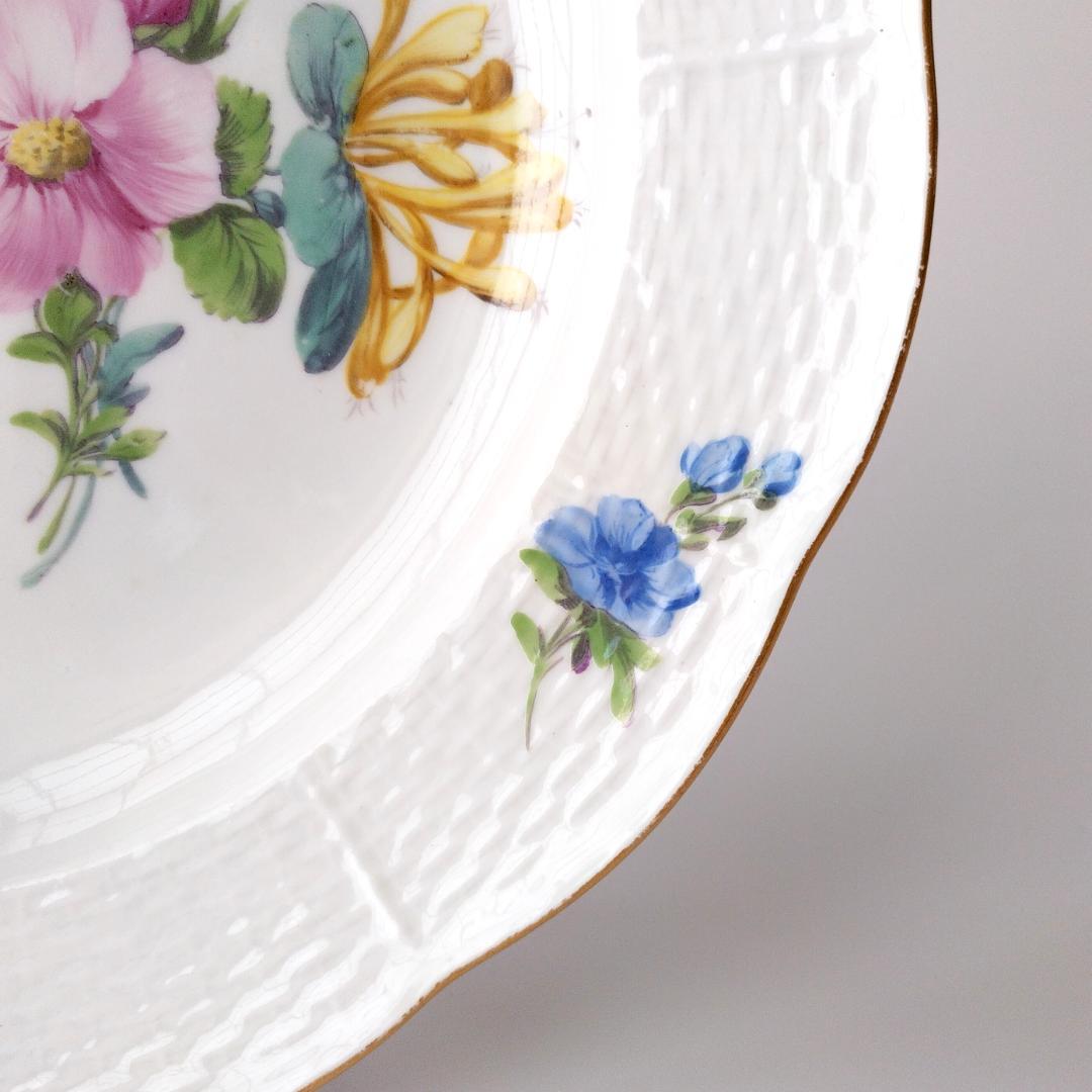 マイセン Meissen 1780-90年頃 金彩花絵 ディナープレート