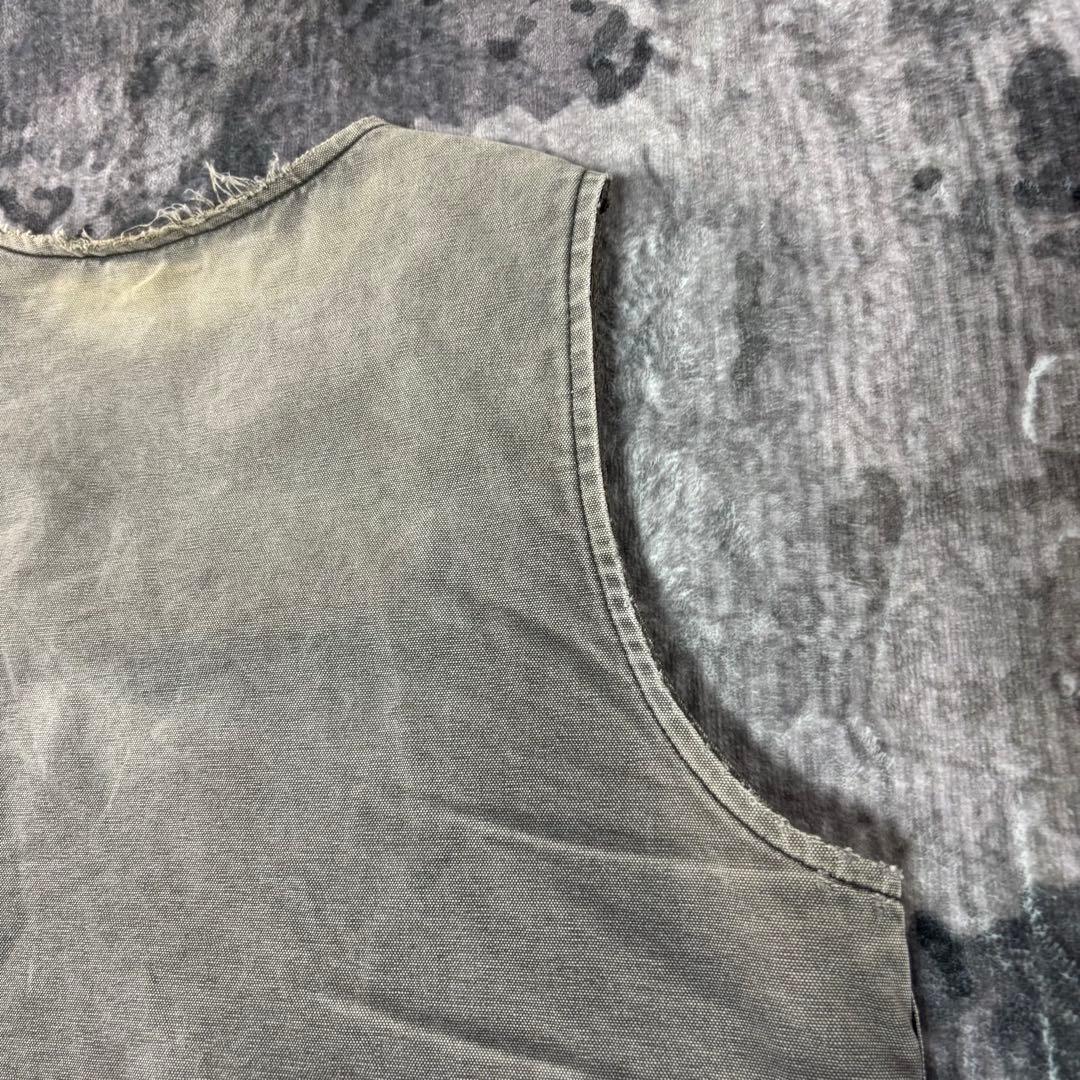 Carhartt ダックベスト V26 ボロ レザータグ 雰囲気抜群 一点物