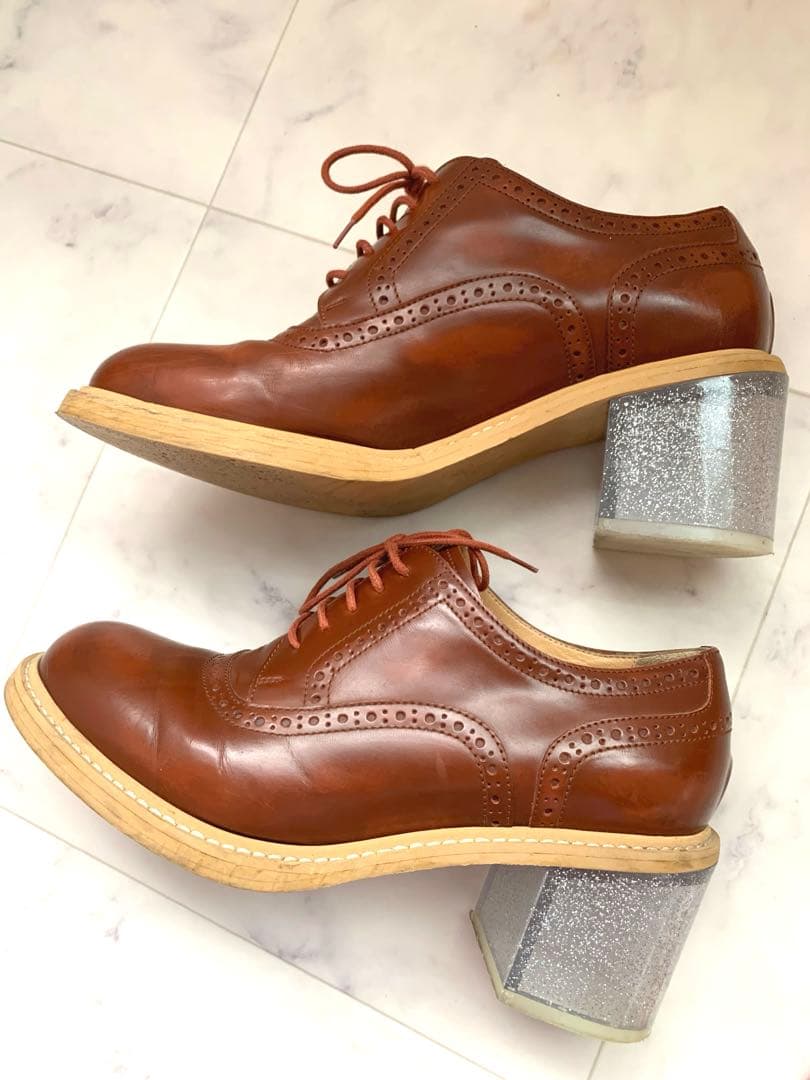 MM6 メゾンマルジェラ　クリアヒールローファー　レースアップシューズ