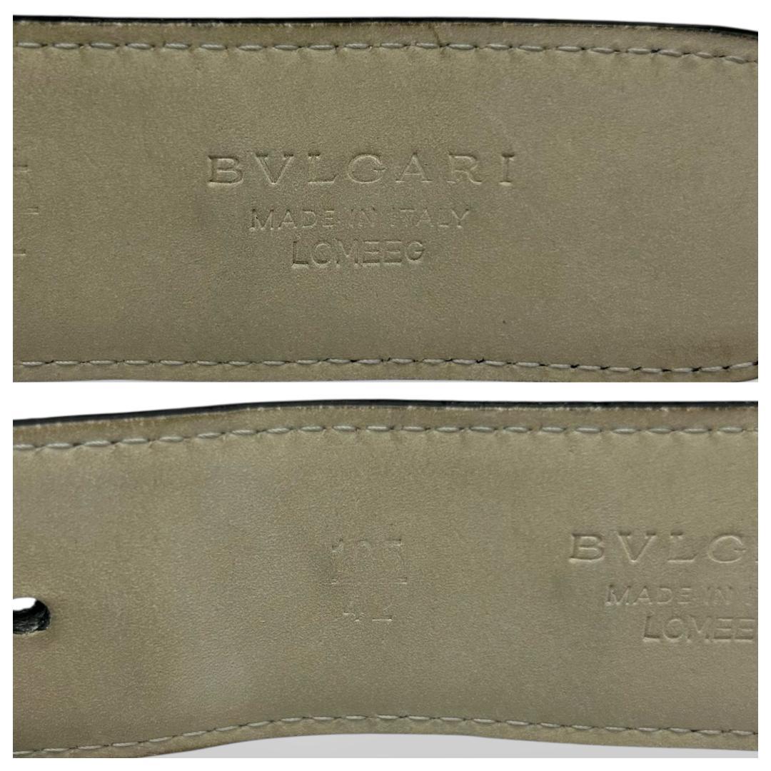 美品✨ BVLGARI ブルガリ ベルト ラウンドロゴバックル グレインレザー