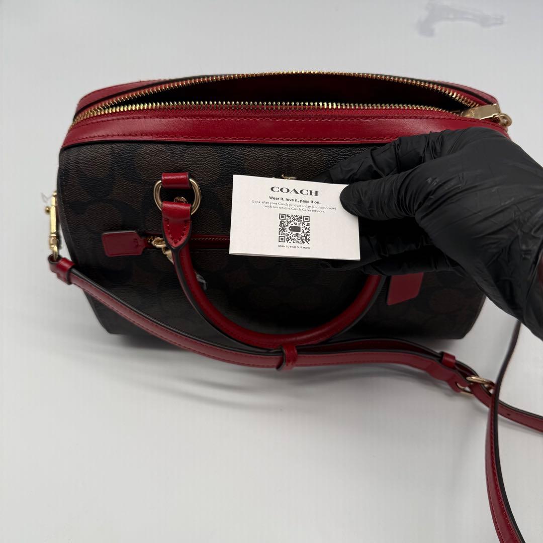 COACH ショルダーバッグ ブラウン/レッド