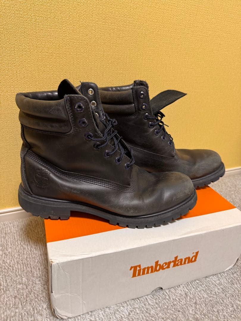 し*ま様 希少Timberland 黒 レザー ワークブーツ