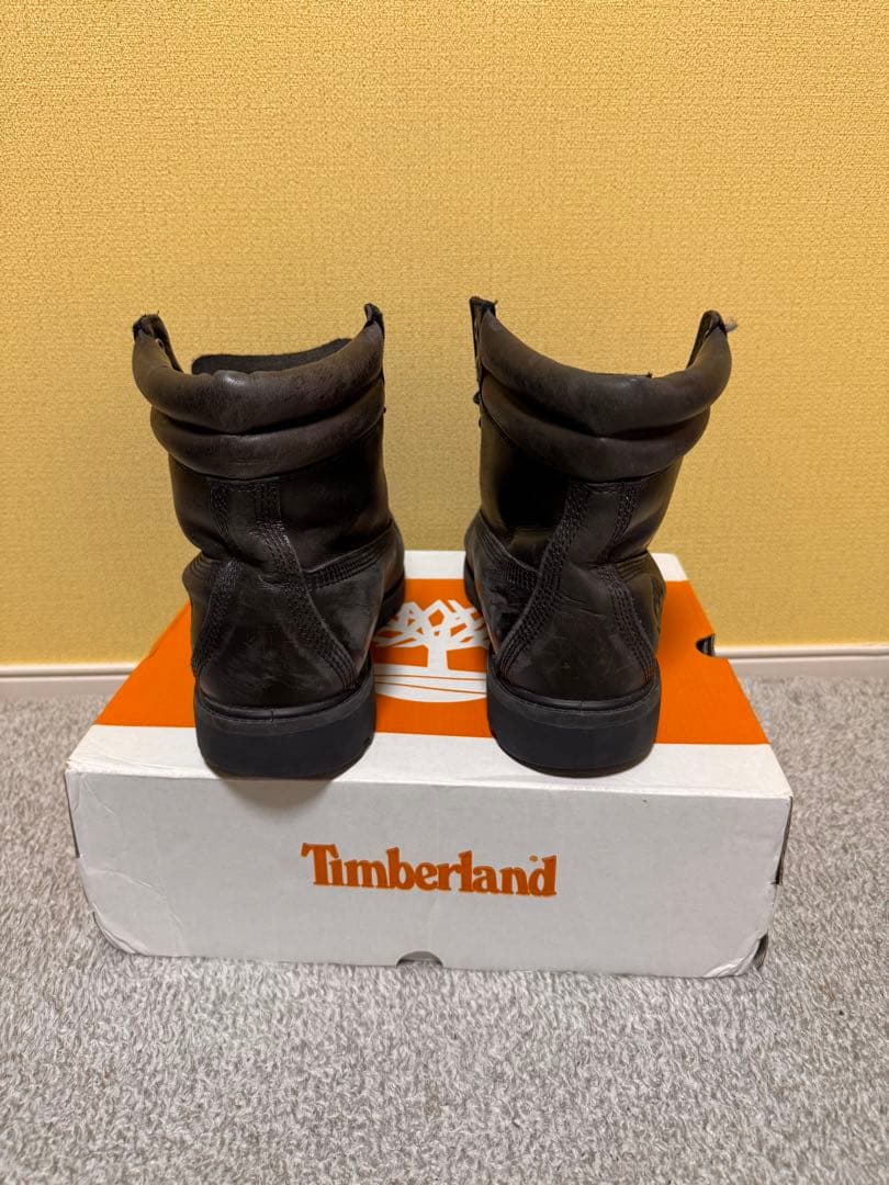 し*ま様 希少Timberland 黒 レザー ワークブーツ