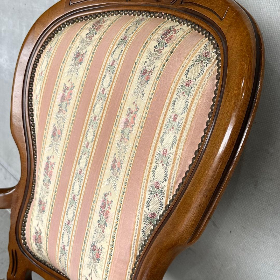 ★90s★ ロココ調 彫刻アームチェア イタリア クラシック 猫脚 彫刻