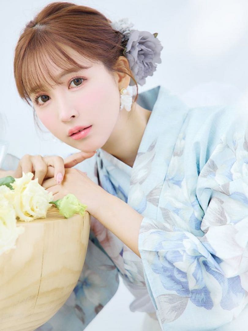 【超美品】sugar 三上悠亜着用 クラシカルローズブルー 浴衣 3点セット！