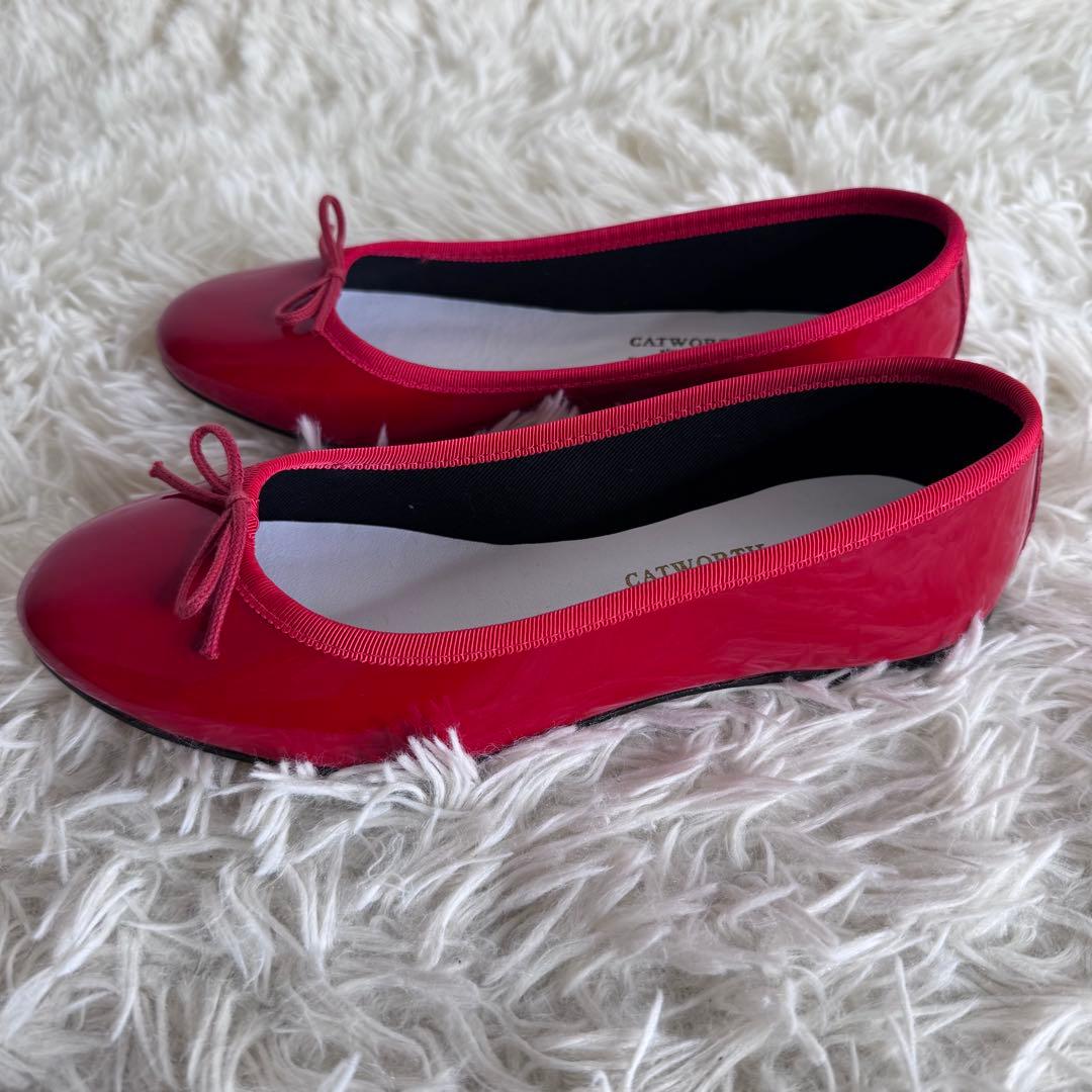 【新品】CATWORTH カットワース バレエシューズ 赤 英国製