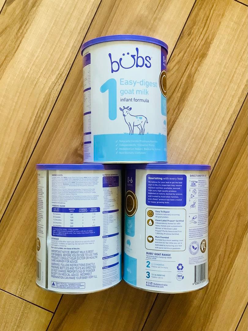 【宅急便】bubsバブズ・やぎのA2粉ミルク Step1(生後0日〜6ヶ月)2缶