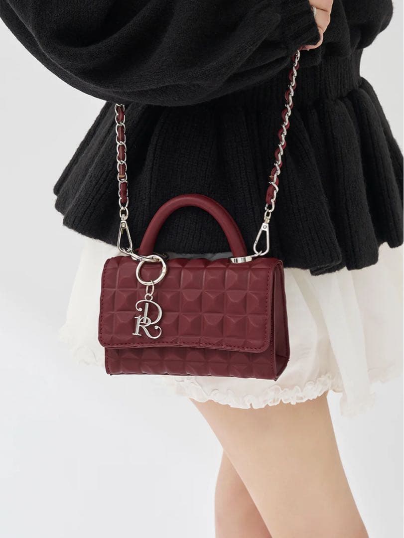 darich ダーリッチ DRチャームチョコレートハンドバッグ ボルドー 赤