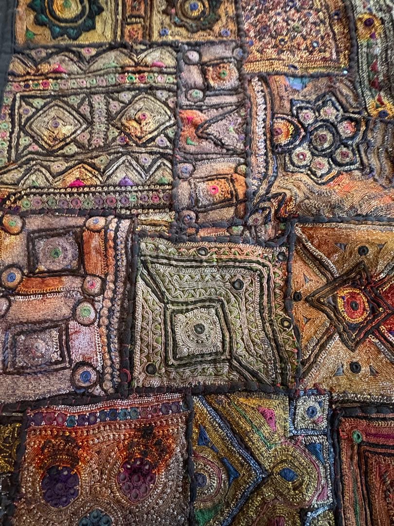 カリジャリ　インド　希少　ヴィンテージ　パッチワーク　古布　一点もの