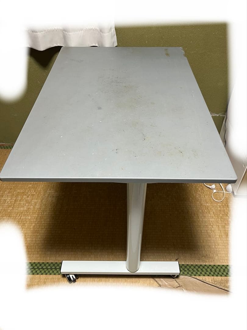 スタンディングデスク 高さ調整可能 シルバーグレー【引き取りorたのメル便】