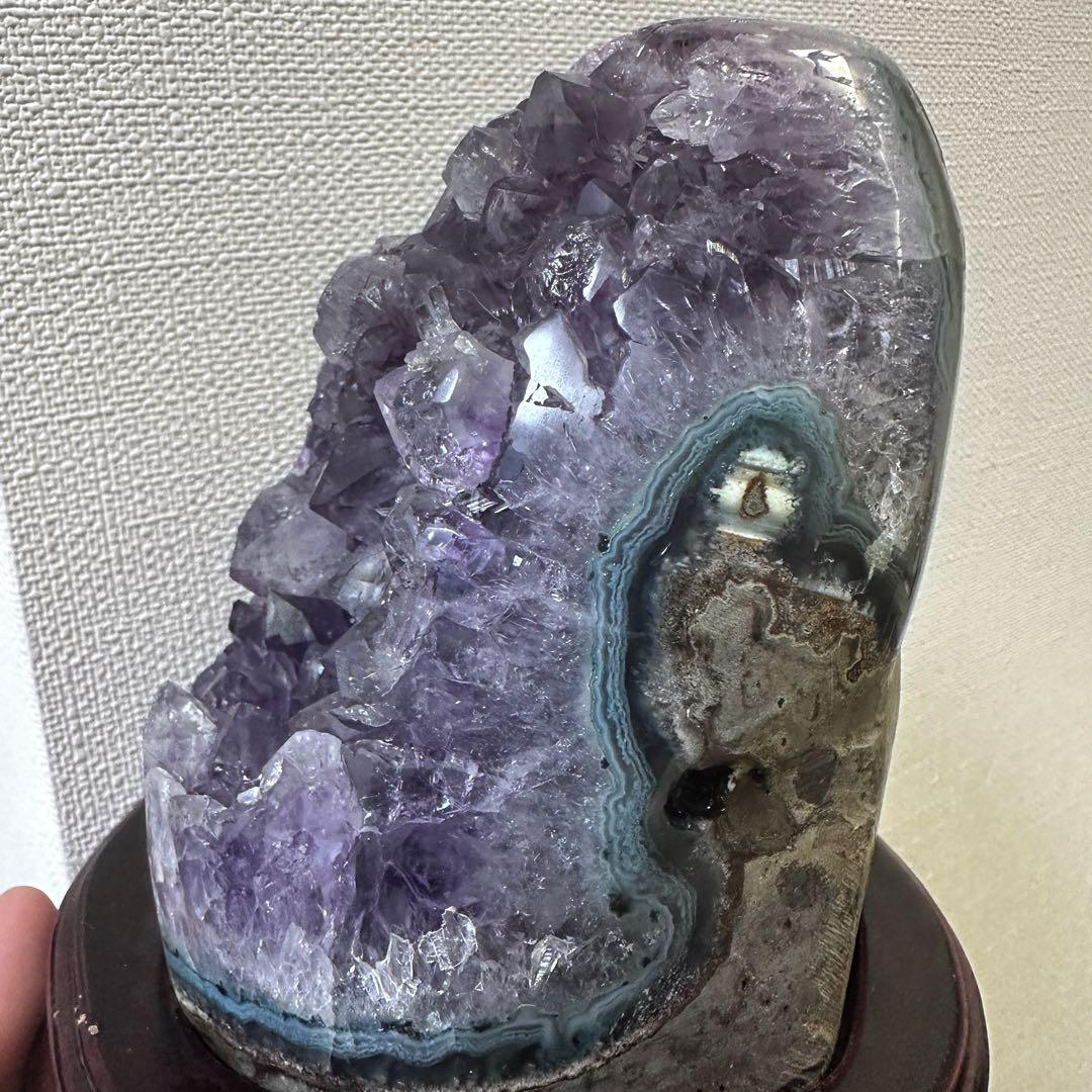 濃紫の煌めきウルグアイ産☆キラキラ☆アメジストクラスターパワーストーンA1087