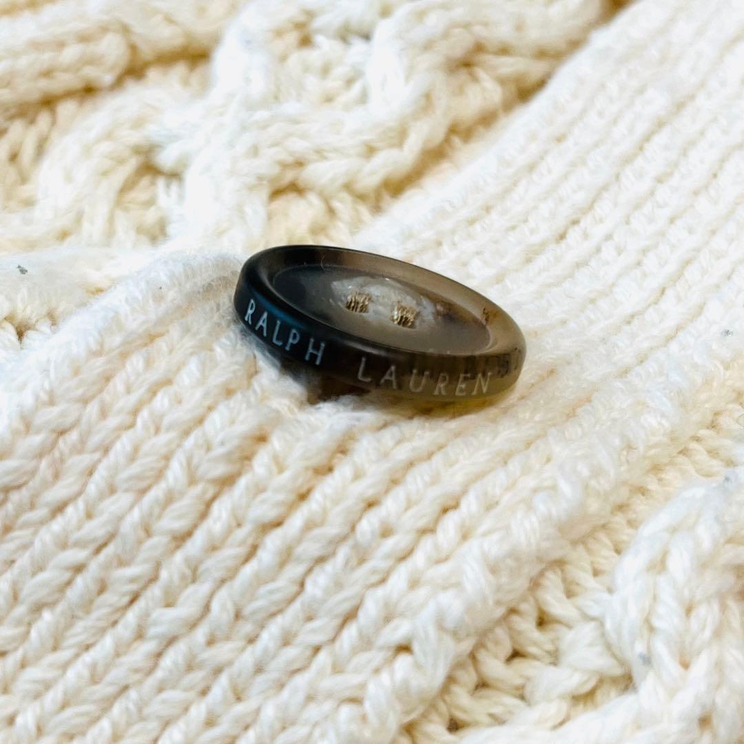 ポロラルフローレン コットン レザー エルボーパッチ パッチワーク カーディガン