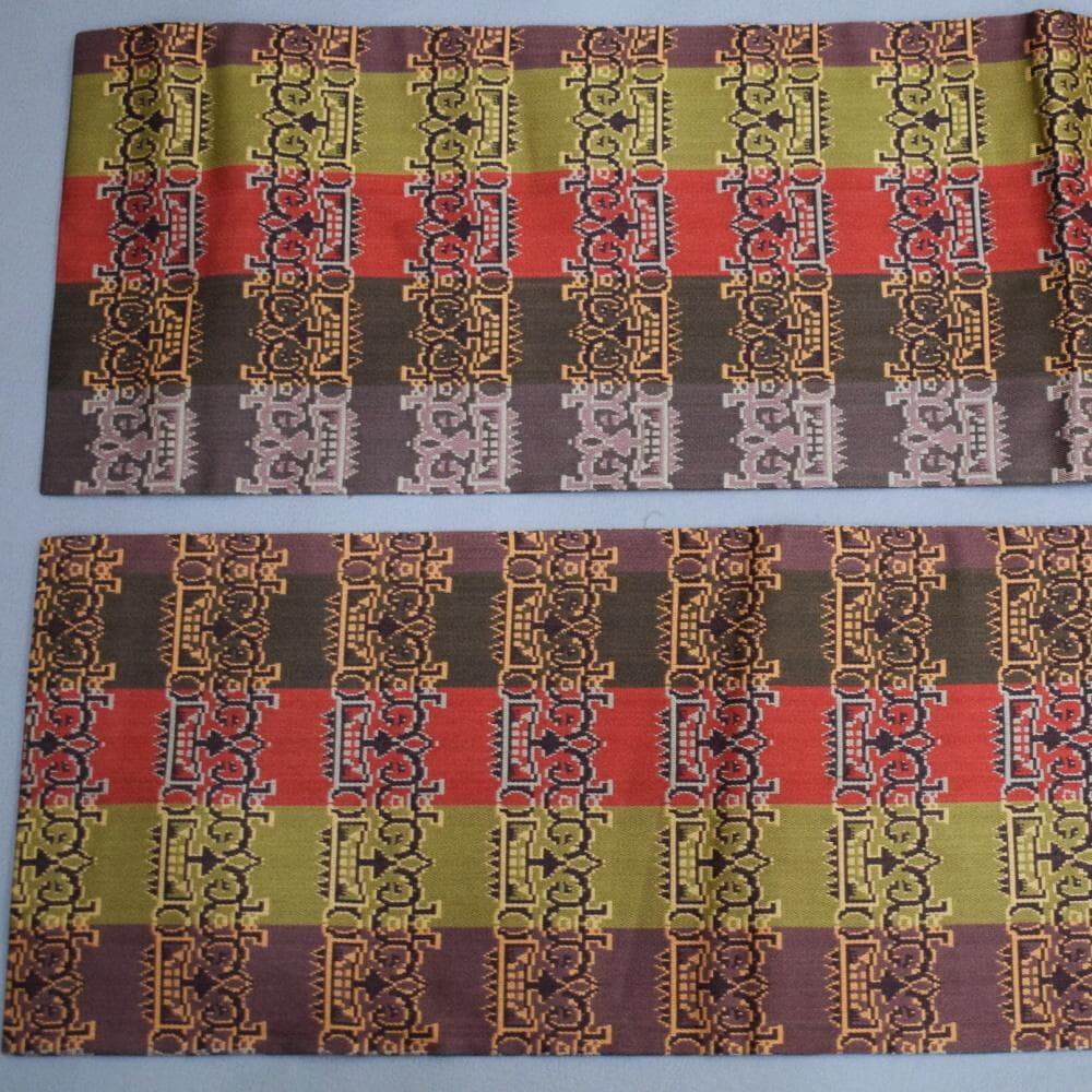 最終値下げ 1/20削除 M1111-16 龍村美術織物 半幅帯 獅噛文長斑錦