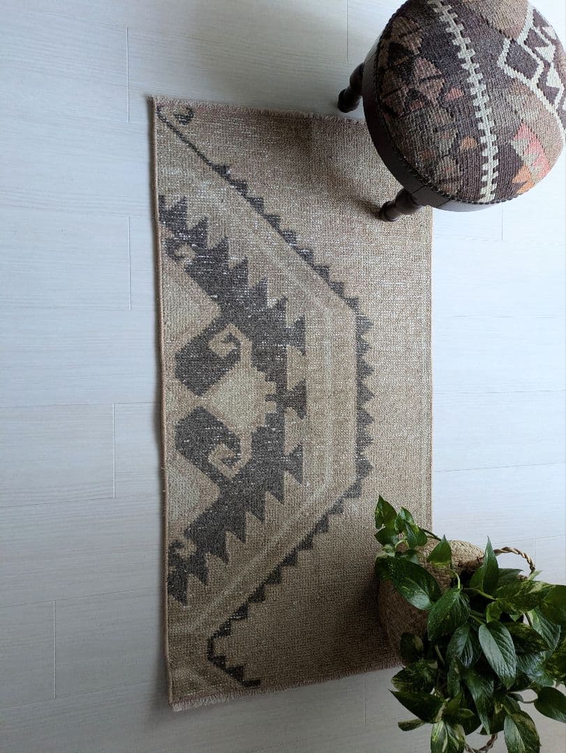 50×100 ベージュトルコヴィンテージラグ　ミニサイズ