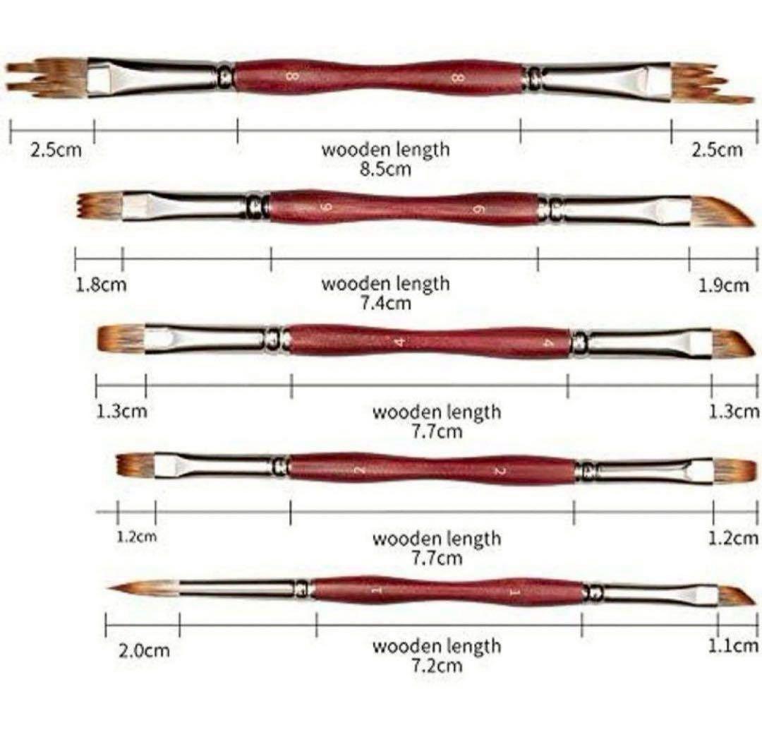 ❤️新品未使用❤️ペイントブラシ 油絵筆セット 丸筆 平型筆 平型円頭筆 5種類