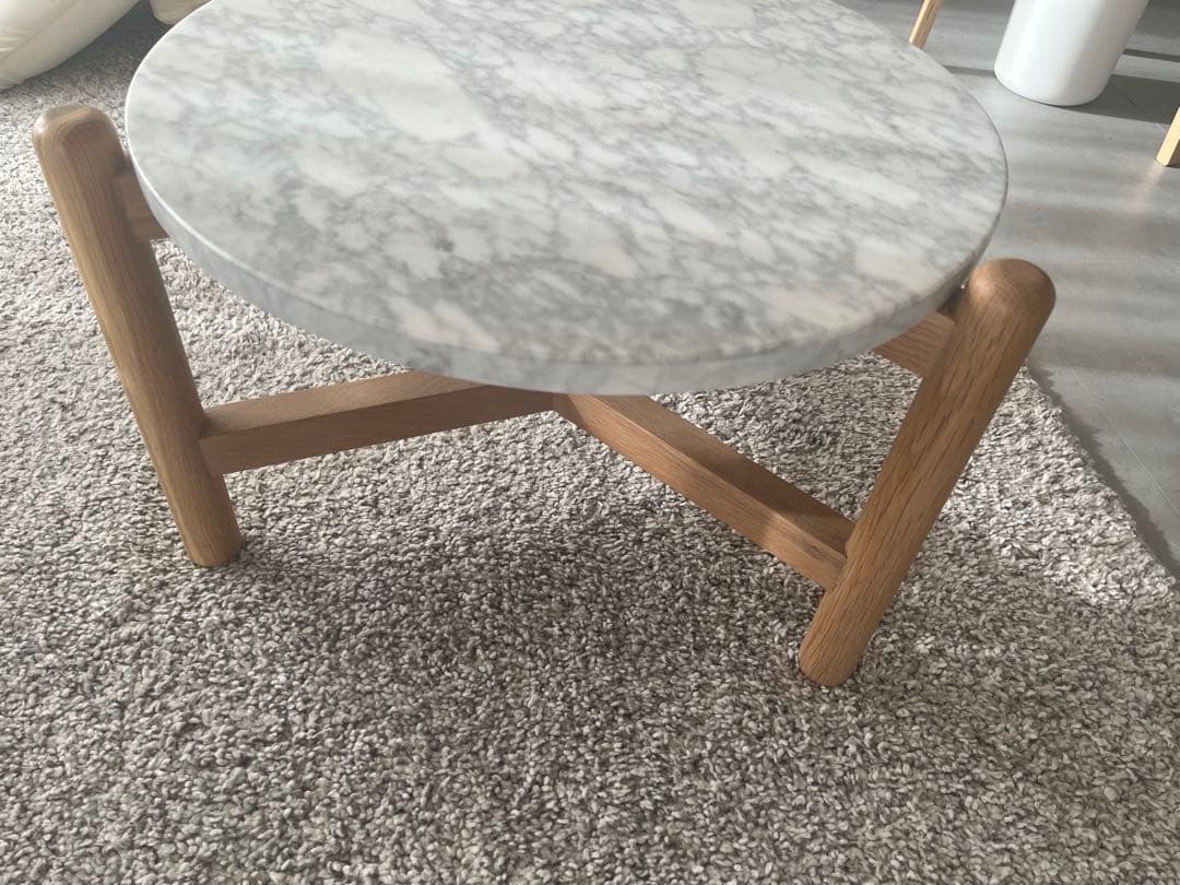 Francfrancフランフラン　大理石 円形テーブル　シフラコーヒーテーブル