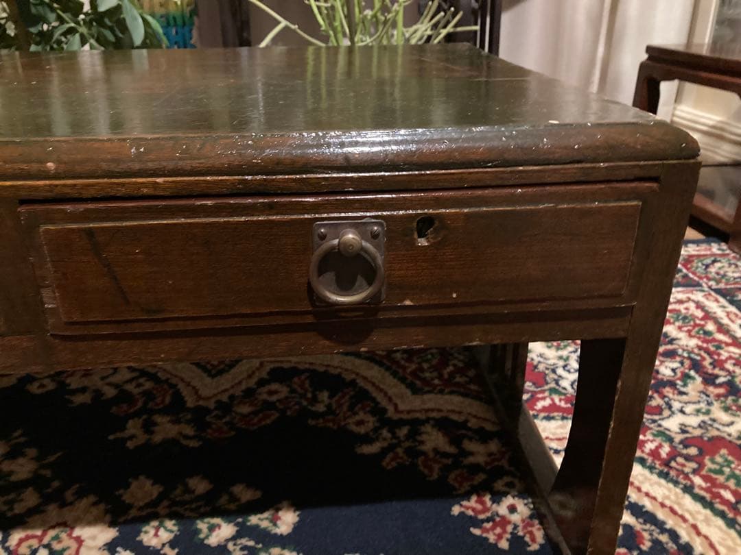 昭和レトロ　木製文机　引出し2杯　ローテーブル20