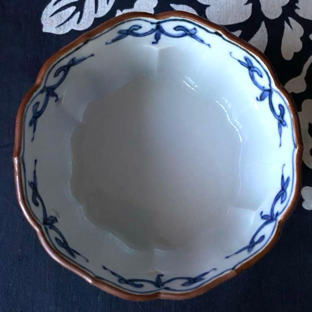 京焼　清水焼　加藤雲泉　黄南京　草花彫輪花六角向付　花唐草　六角鉢　三客組