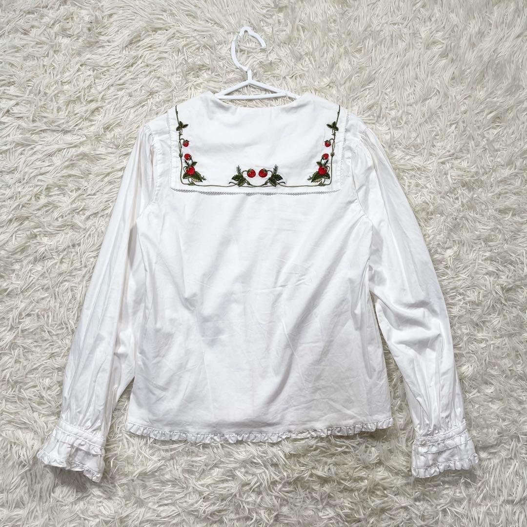 719 ピンクハウス チェルシー チェリー柄 ブラウス チェック ワンピース M