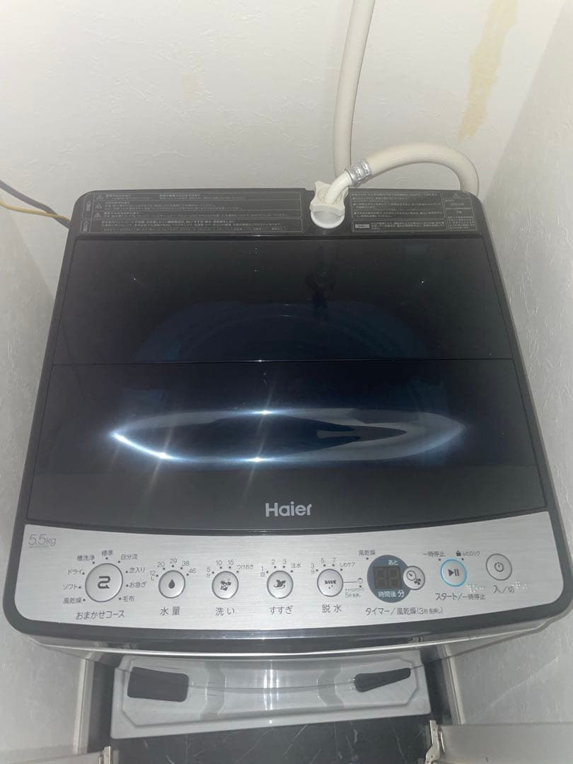 【都内 引取限定】Haier 全自動洗濯機 ステンレスブラック