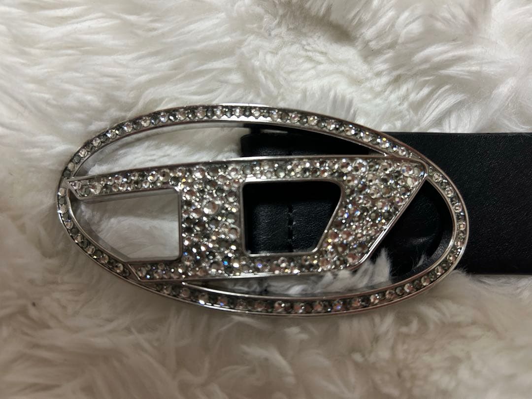 DIESEL レザー ベルト ストーン付き 正規品