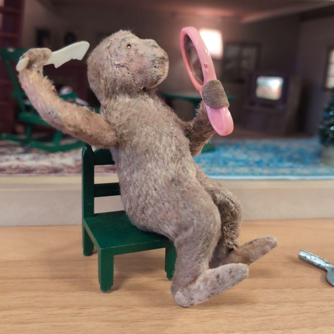 ゼンマイ仕掛け　お猿さん2体