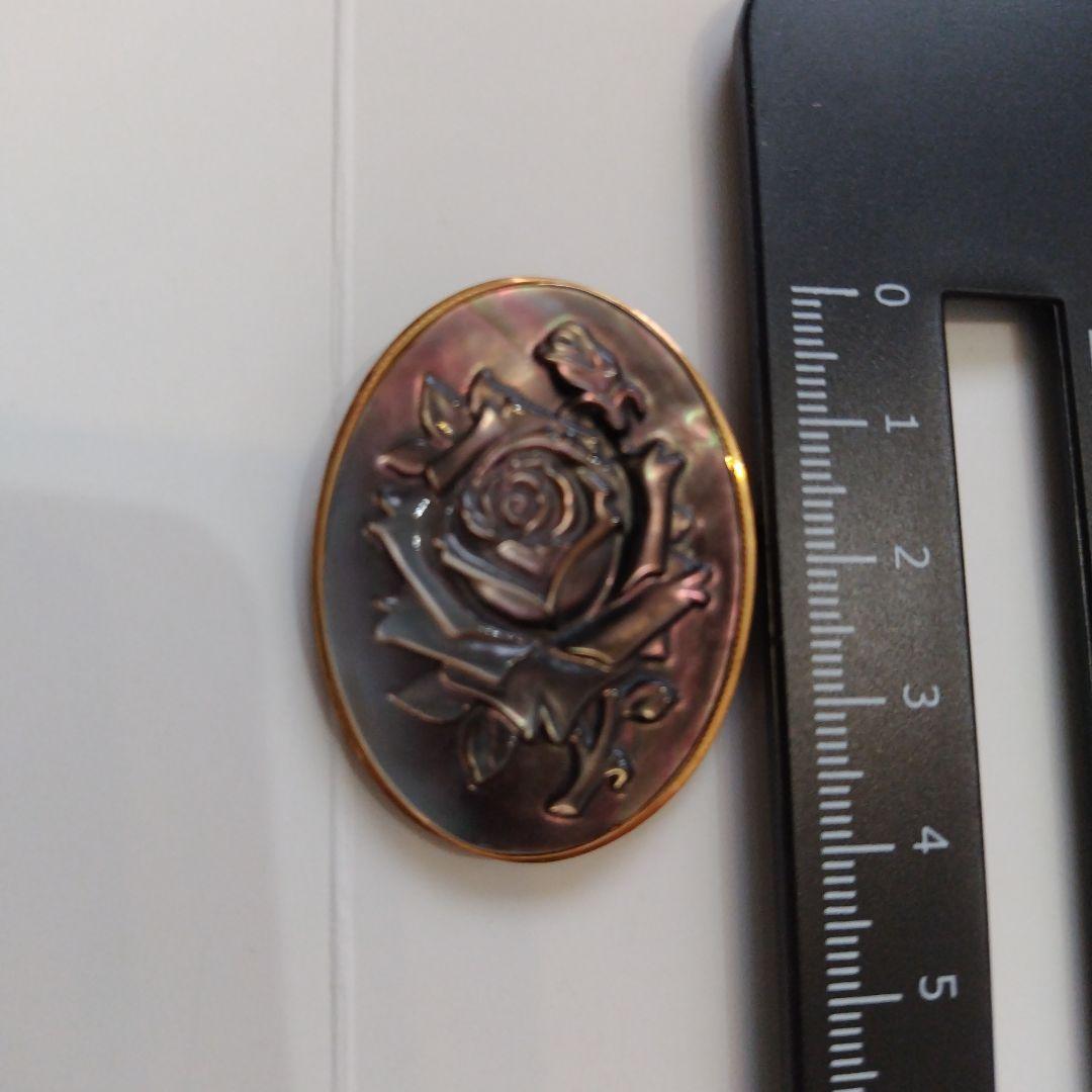 【美品】APA イタリア製 バラ シェル カメオ 2WAYブローチ