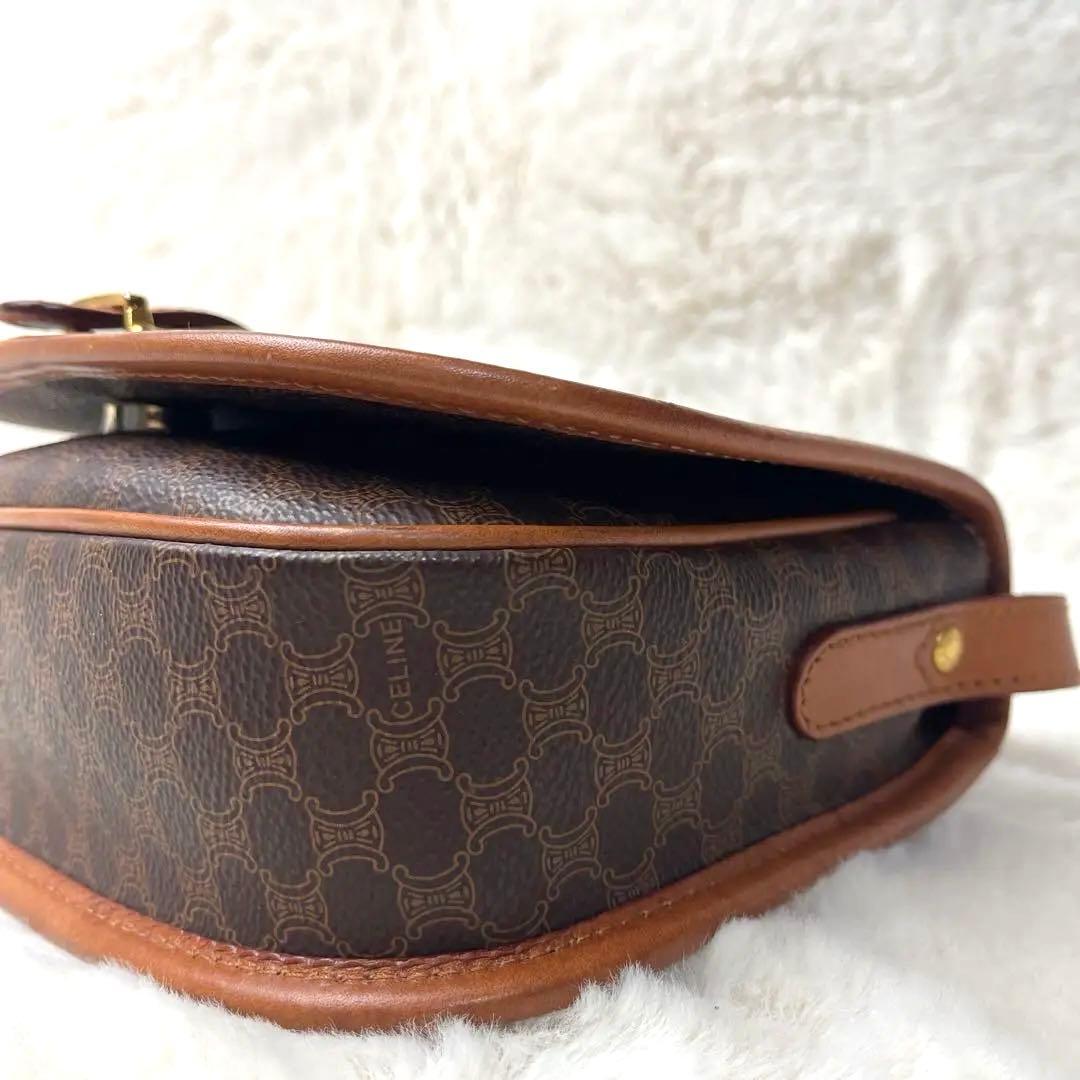 美品　セリーヌ　CELINE マカダム　ブラウン　ショルダーバッグ　レザー