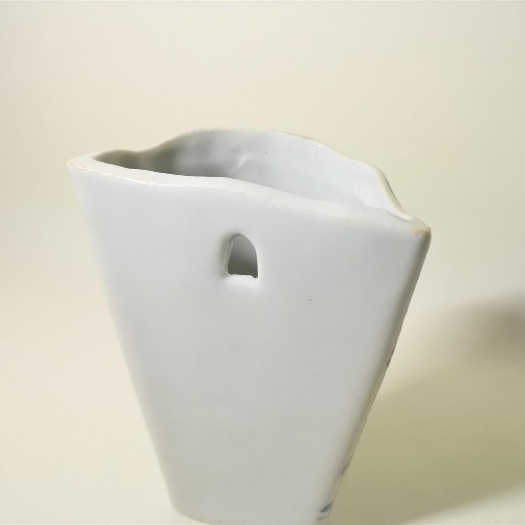 明治時代　印判　掛花生　花入　骨董品　アンティーク　オブジェ a