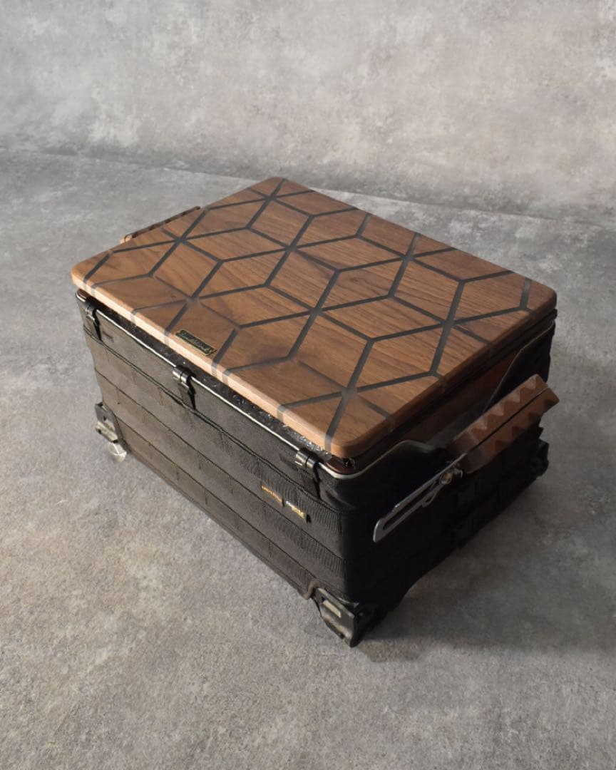 BundleWonk シェルコン 25 天板 レジン ウォルナット 幾何学 麻柄