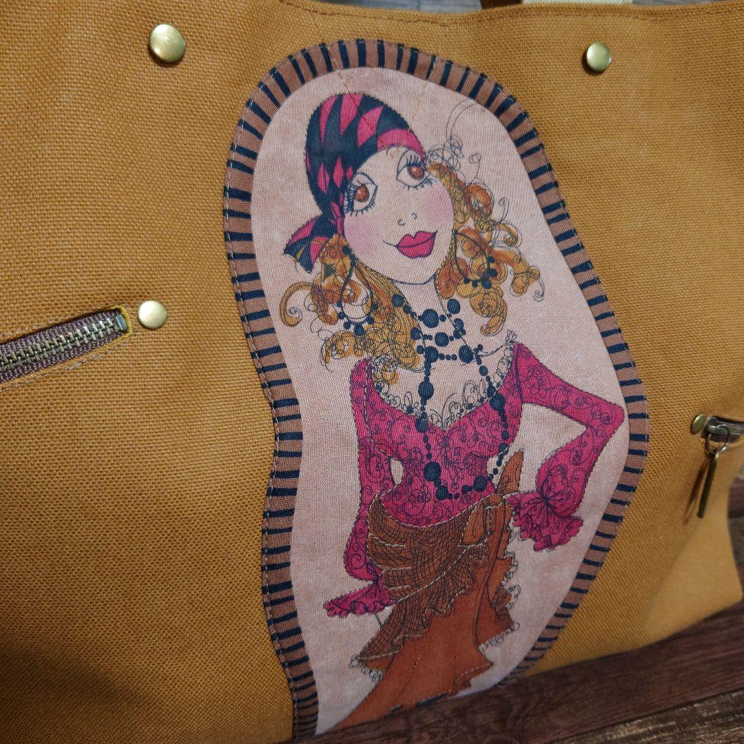 ❣️専用❣️Gypsy/8号帆布トートバッグ/ファスナーポーチ付/ロラライハリス