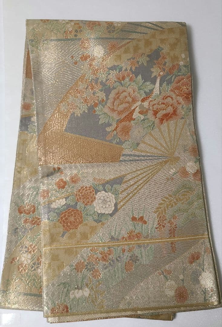 正絹　訪問着　薄緑色 結婚式　お宮参り　七五三　入学式　佐賀錦　4点セット