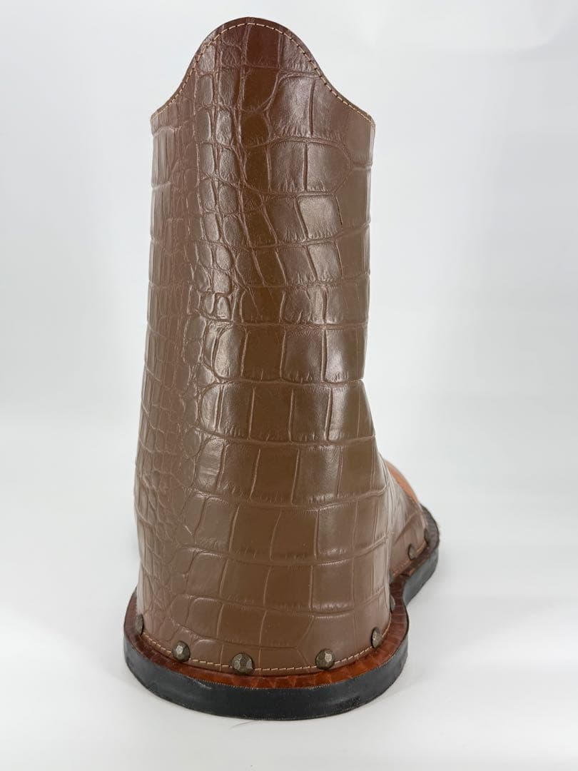 クロコ革調　巨大ブーツ　サンタクロースブーツ　置物