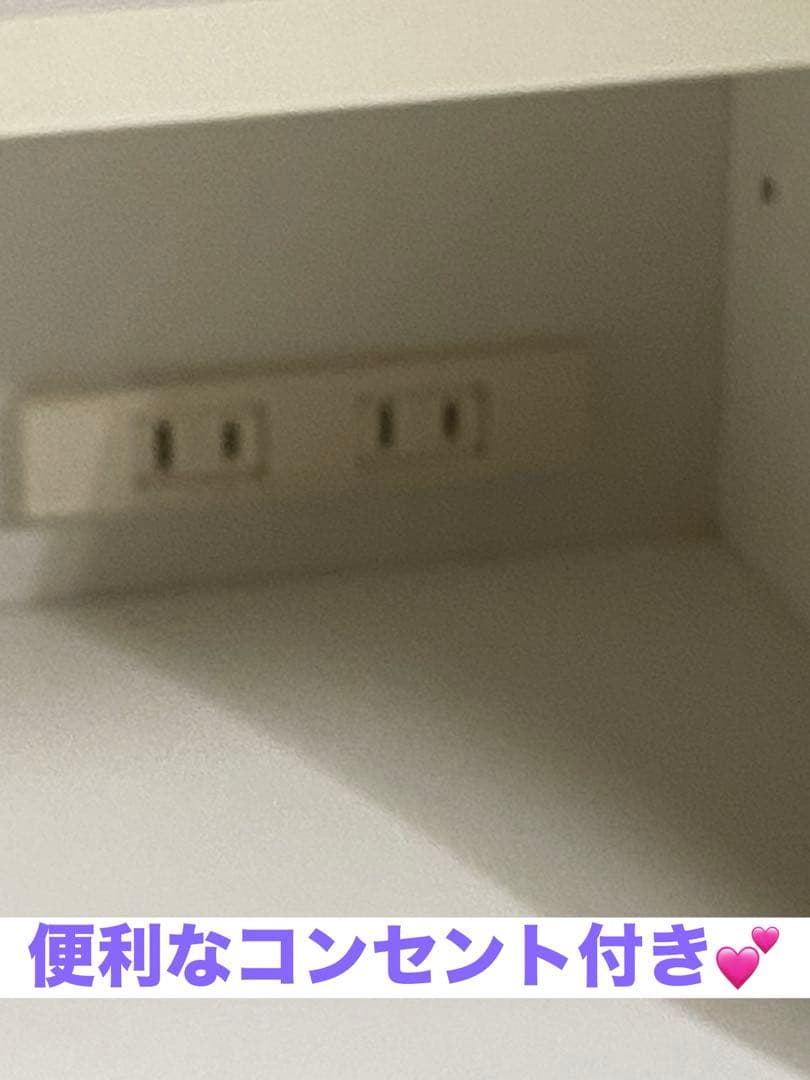 ロココ♦️ホワイトシャビー キャビネット♡コンパクトで大容量♦️コンセント付♦️送料込