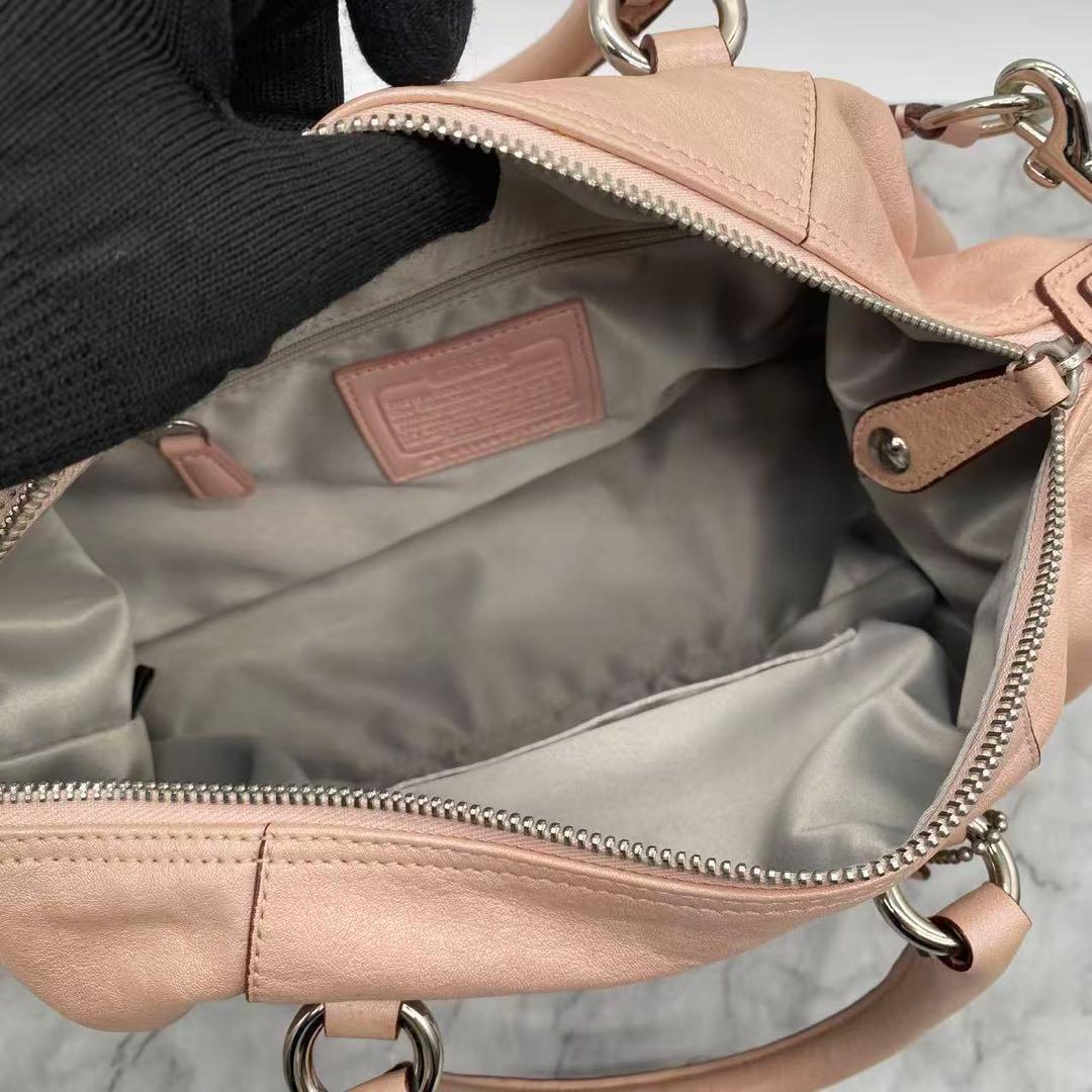 コーチ　ショルダーバッグ　2way 肩掛け　斜め掛け　ピンク　15445