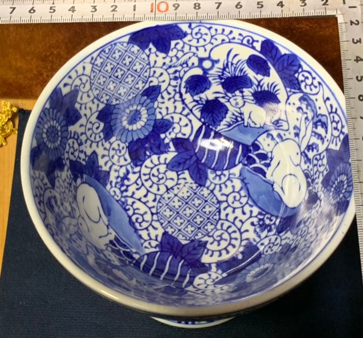 盃洗   和骨董　兎高付鉢　和食器 ウサギ花器古道具