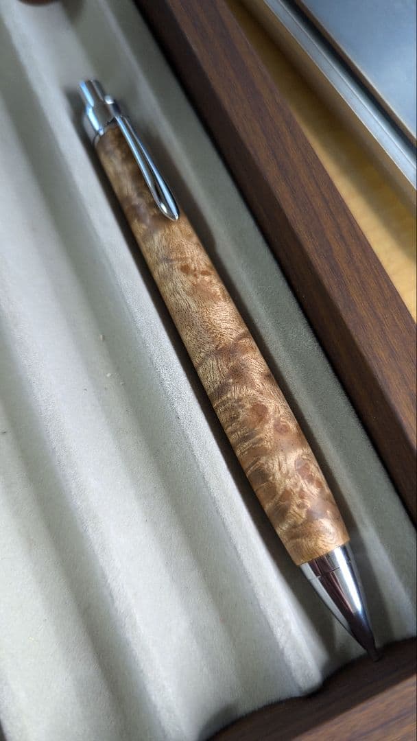 636超極上　マーブルウッド　瘤杢　木軸シャーペン　ボールペン