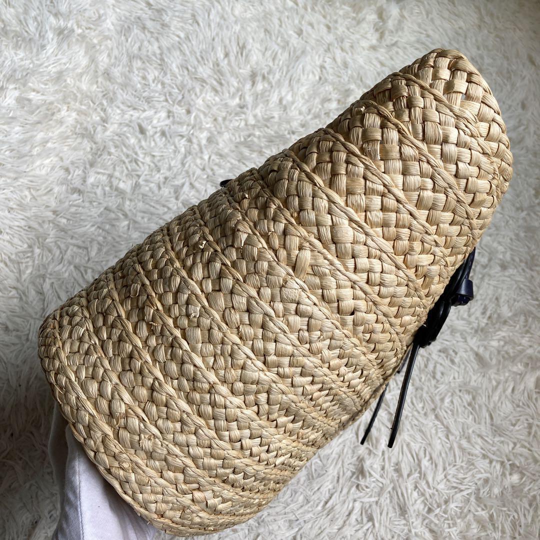 【極美品】COACH コーチ 68610 ラフィアトートバッグ フラワー 花柄