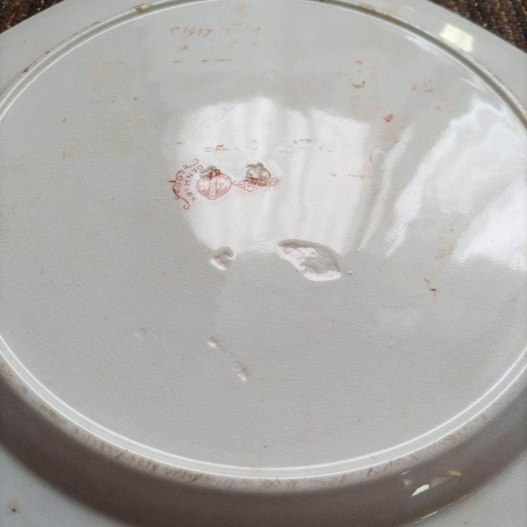 1860年代〜　オールドミントン　デンマーク　オクトゴナル　ディナー皿　※補修有