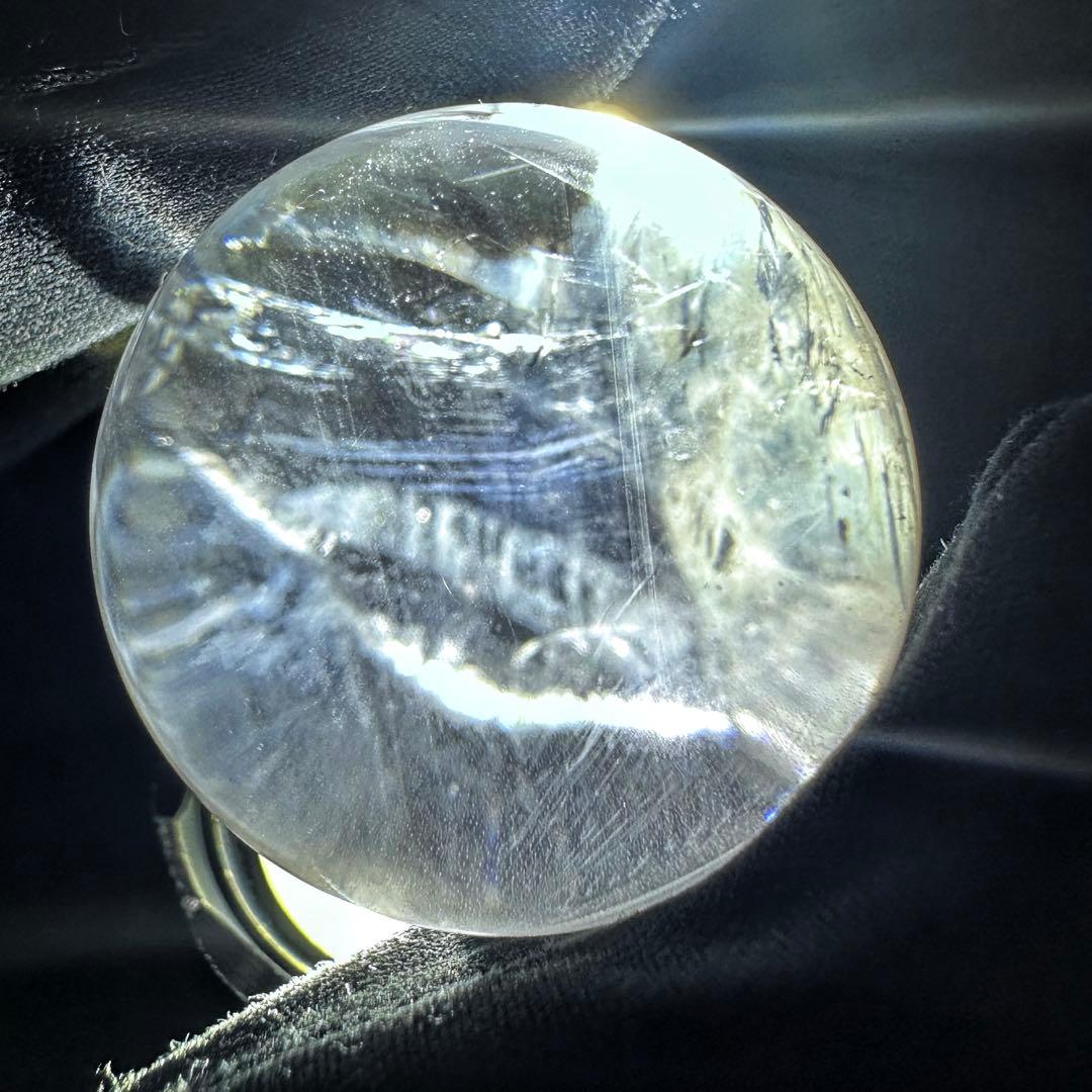 高透明度❗️レインボー☆ヒマラヤ ブルーエンジェルラダークォーツ丸玉A1303